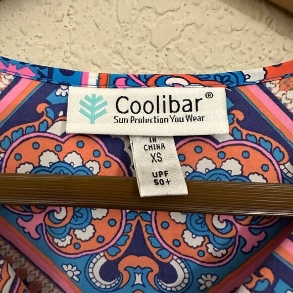 Coolibar Oceanside Tunic Dress Multi Geometric UPF 50+ Swim Coverup - Picture 7 of 11